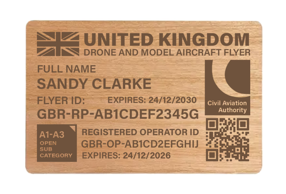 Wooden NFC Drone ID Card